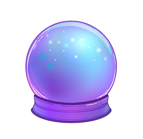 Crystal Ball with with rainbow moon and colorful stars isolated  - Vektor, kép