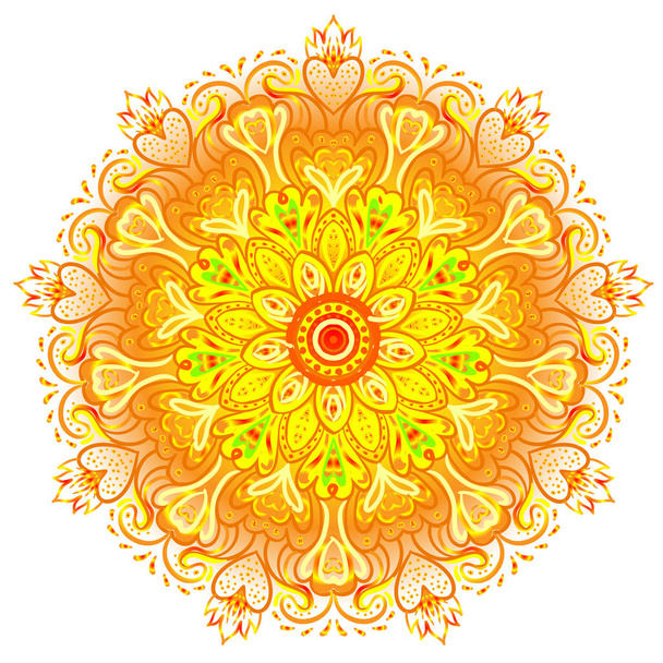 Mandala ornamentale vettoriale ispirato arte etnica, fantasia indiana
  - Vettoriali, immagini