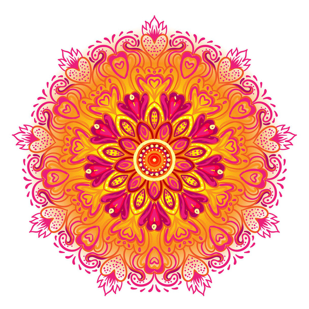 Vector ornamental mandala inspired ethnic art, patterned Indian  - Vektör, Görsel