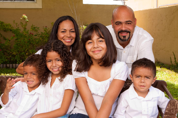 Happy Hispanic family laughing and smiling. - Photo, Image
