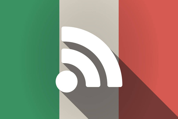 Long shadow  Italy flag with an RSS sign - Vector, Image