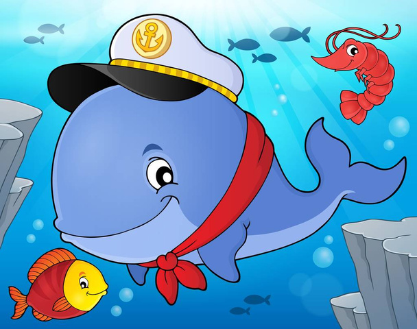 Sailor whale theme image 4 - Vector, afbeelding