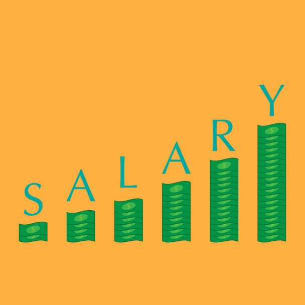 Stap salaris te verhogen - Vector, afbeelding