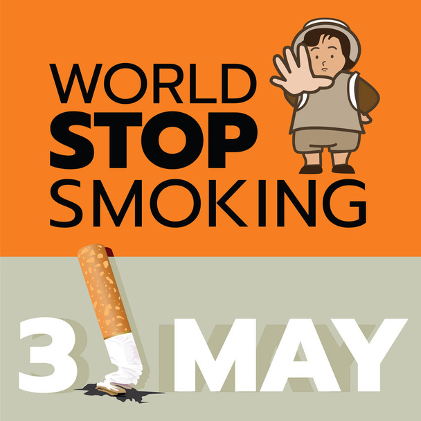 31 mei is het wereld stop roken dag - Vector, afbeelding