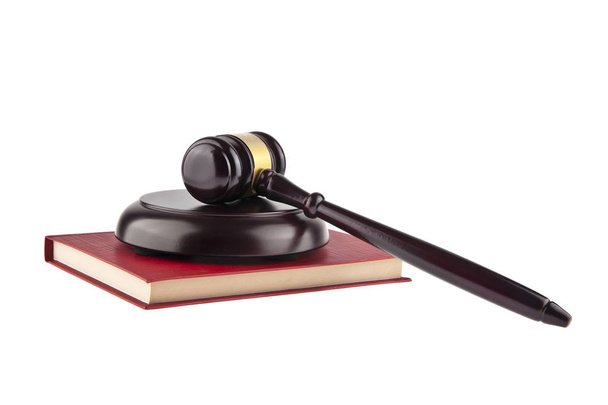 wooden gavel and books - Photo, Image