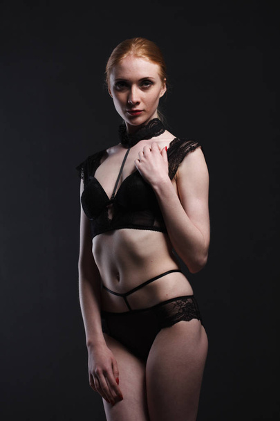 Sexy girl in underwear posing in studio - Fotoğraf, Görsel