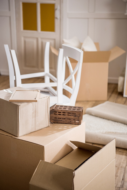 Cardboard boxes in empty room  - Photo, Image