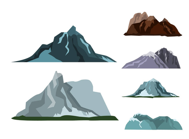 Montaña paisaje nieve naturaleza viaje senderismo pico vector ilustración
 - Vector, imagen
