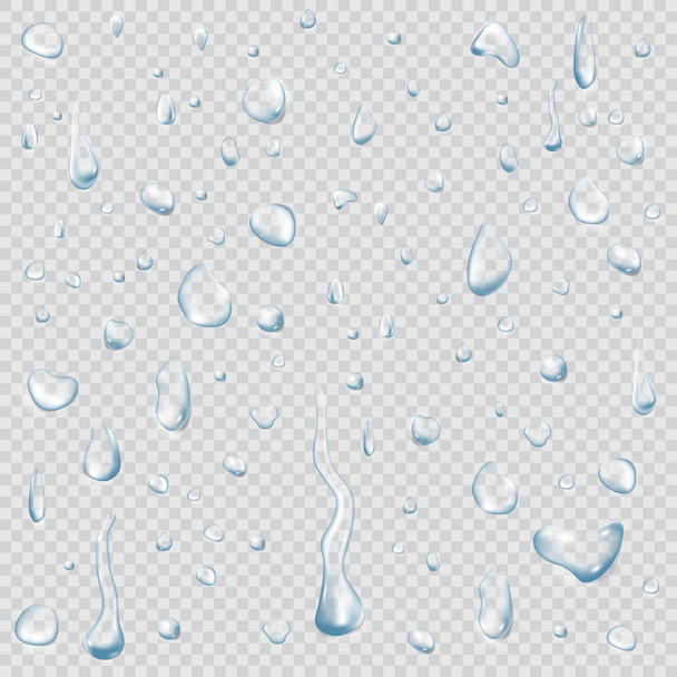 Satz von reinen klaren Wassertropfen  - Vektor, Bild