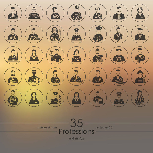 Set of professions icons - Vector, Image