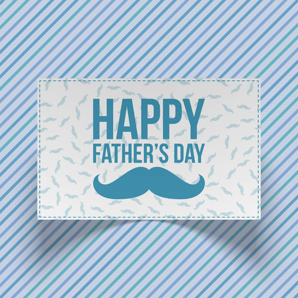 Fathers Day realistic blue and white Gift Card - Wektor, obraz