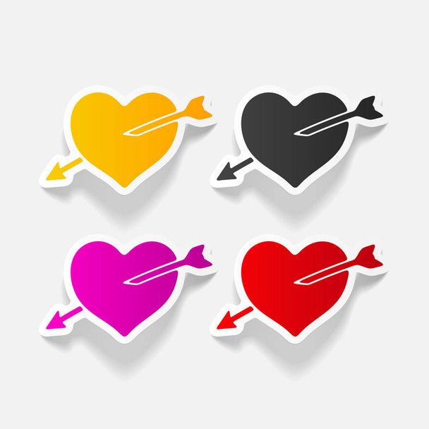 heart with arrow icons - Vector, afbeelding