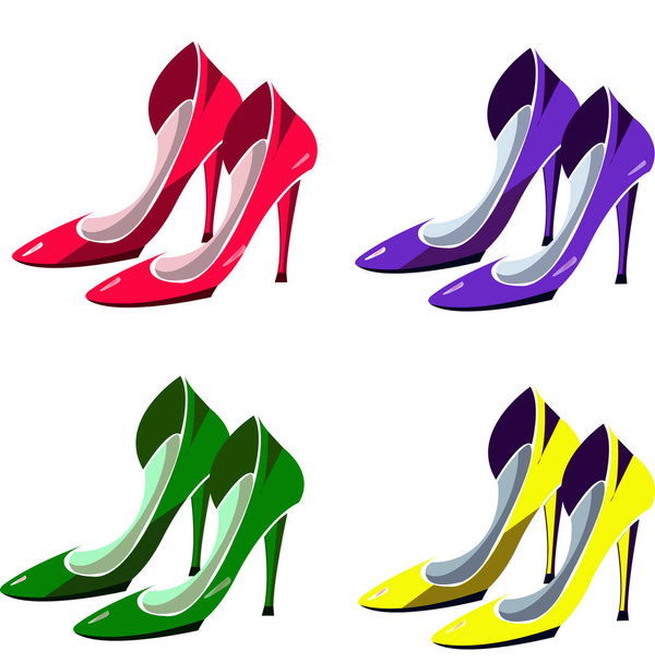 Stylish womens shoes - Vetor, Imagem