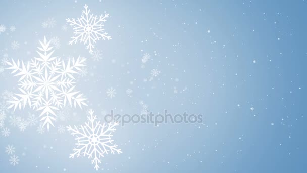 Los copos de nieve hermosos - el fondo invernal. Lazo sin costura
 - Imágenes, Vídeo