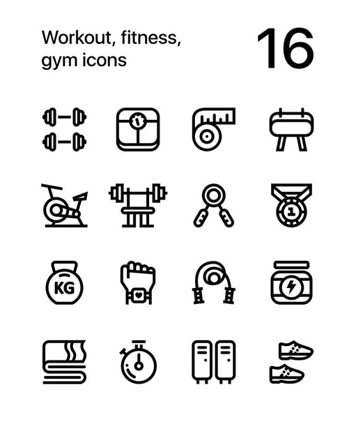 Training, fitness, gymnastiek iconen voor web- en app - Vector, afbeelding