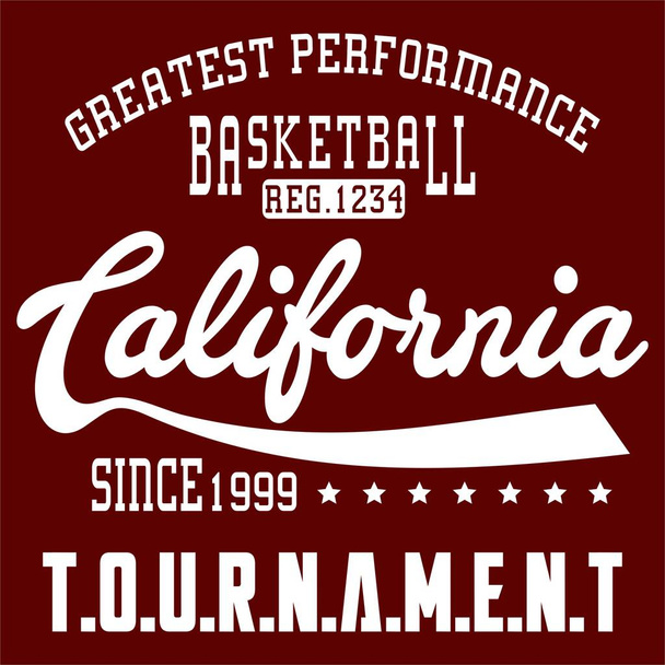 design basketball kalifornien - Vektor, Bild