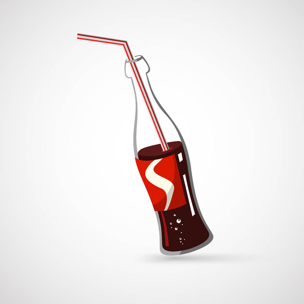 Vektorové láhev Cola a sláma  - Vektor, obrázek