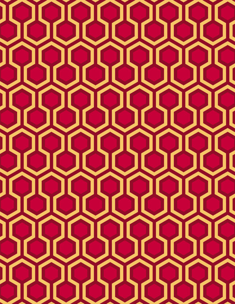 Красный бесшовный Шестиугольник стиль фона и медовые узоры векторные иллюстрации
  - Вектор,изображение