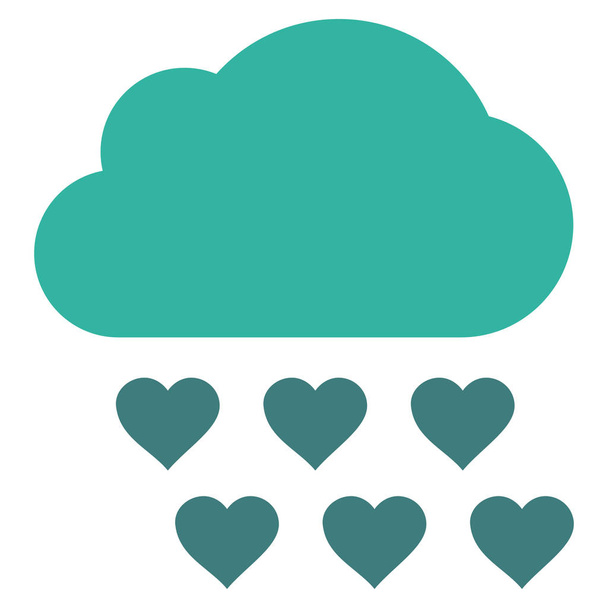 Love Rain Cloud Vector Icon - Vector, Image