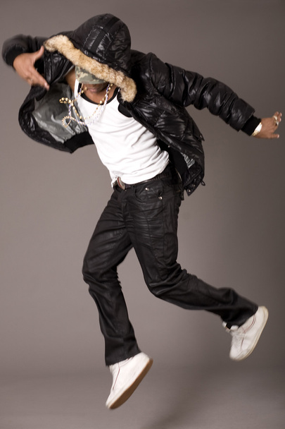 Hip pop dancer jumping - Fotó, kép
