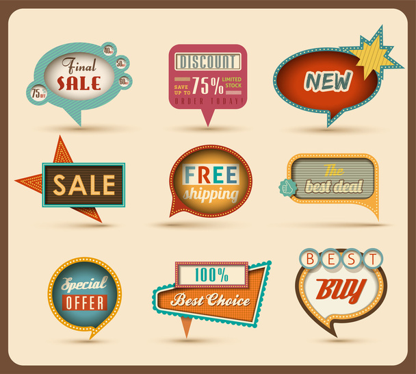 The new retro speech bubbles/signs collection - Vector, Image