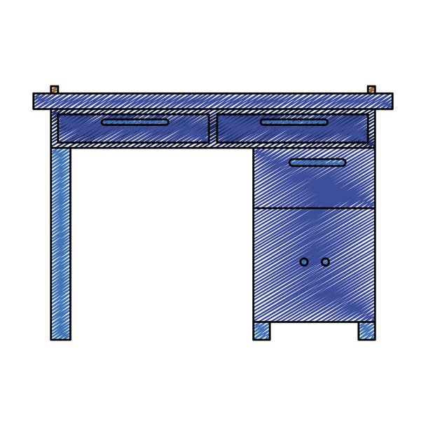 кольорова крейдова смуга силует дерев'яного домашнього столу
 - Вектор, зображення