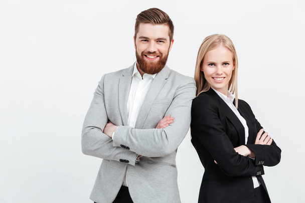 Colleagues business team standing over white background - Valokuva, kuva