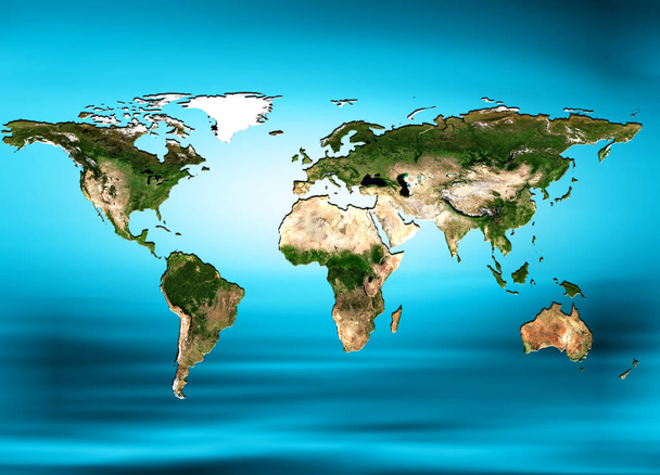 物理的な世界地図のイラスト。Nasa から提供されたこのイメージの要素 - 写真・画像