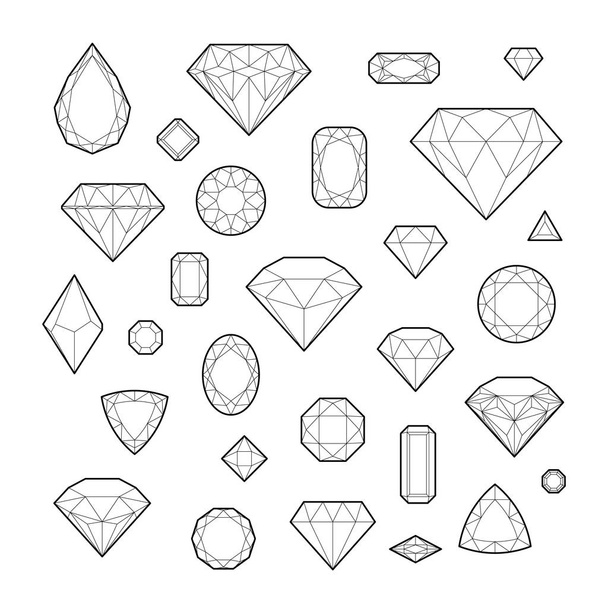 Gyémánt, ikon készlet, vektoros illusztráció - Vektor, kép