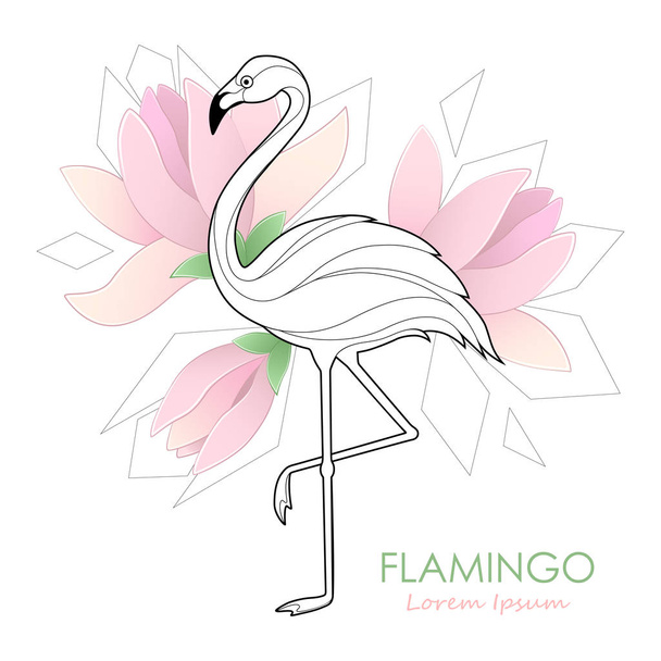 Flamingo. Vector illustration with a flamingo. Tropical Bird. Logo. - Vektori, kuva