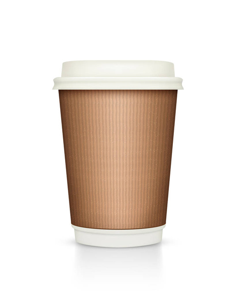 Paper cup of coffee isolated on white - Διάνυσμα, εικόνα