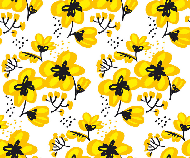 Blossom seamless pattern for surface design: wrapping paper, bac - Vector, Image