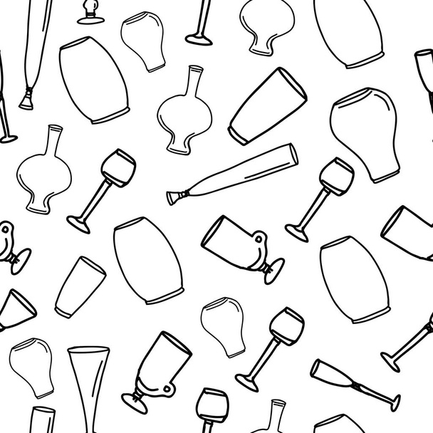 Vase doodle set. Hand drawn vektor illustration. - Вектор,изображение