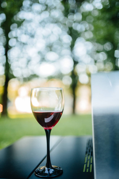 glass of red wine  - Fotoğraf, Görsel
