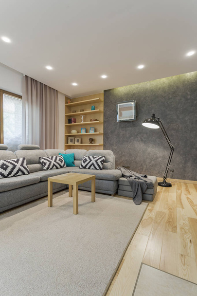 Spacious grey living room - Foto, imagen