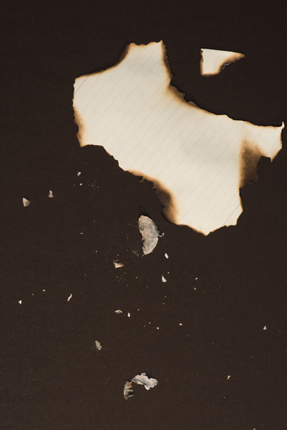 burned pieces of empty writing paper - Photo, Image