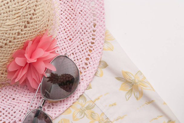 Summer holiday/ vacation background items to take on holiday - Photo, Image