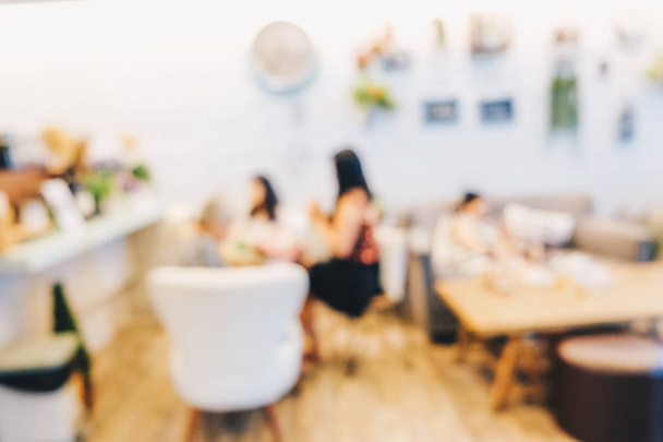 Coffee shop blurred background with people in vintage tonned - Photo, Image