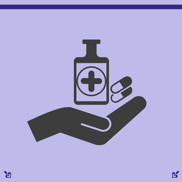 Orvostudomány és a kéz ikon - Vektor, kép
