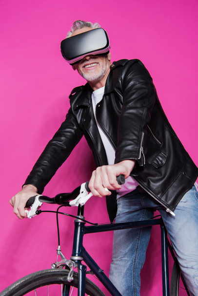 stylish senior man with bicycle - Photo, image