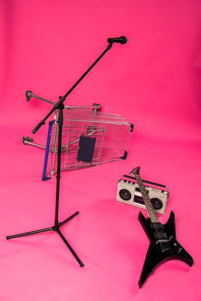 Electric guitar and tape recorder  - Photo, Image