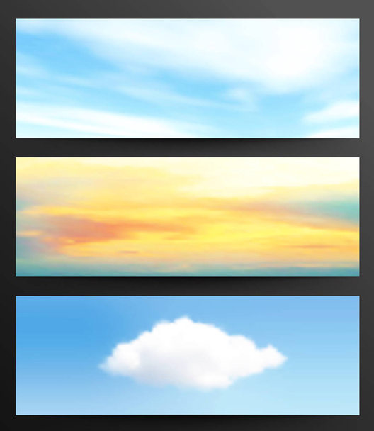 Set di banner web con cielo e nuvole
 - Vettoriali, immagini
