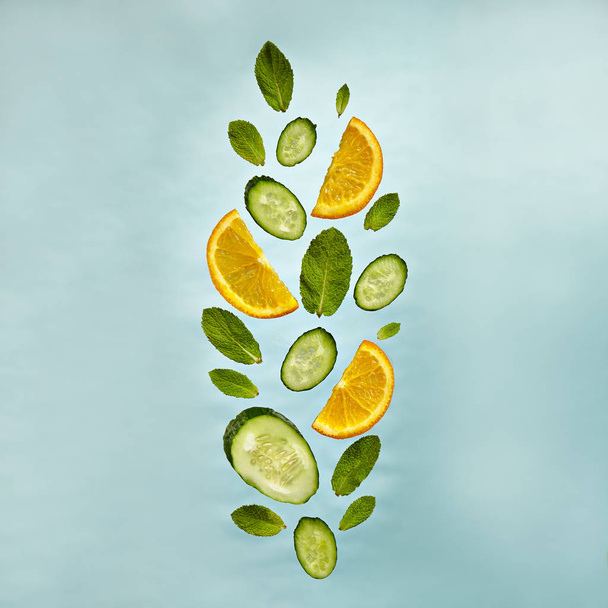 Fruit Lemonade Ingredient Pattern - Foto, imagen