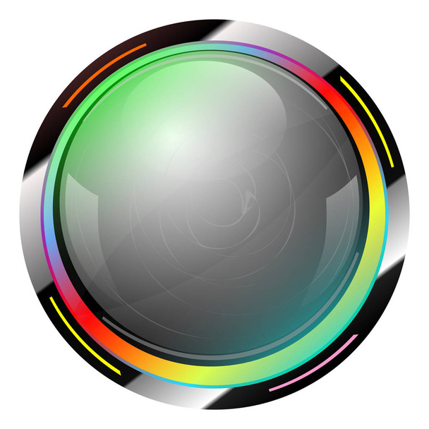 yeşil parlak düğme vektör tasarımı web için metalik öğelerle - Vektör, Görsel