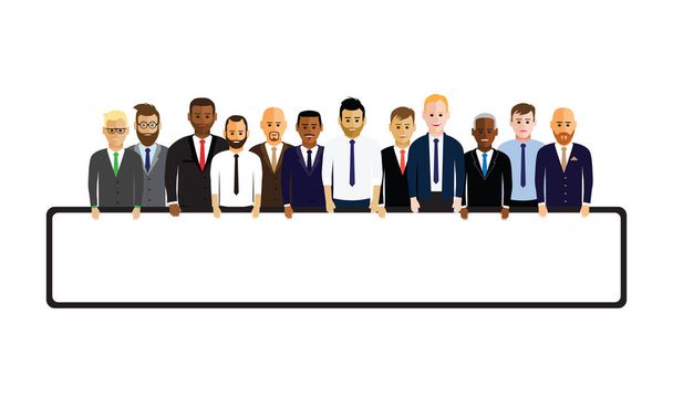 business men in a line - Vector, Image
