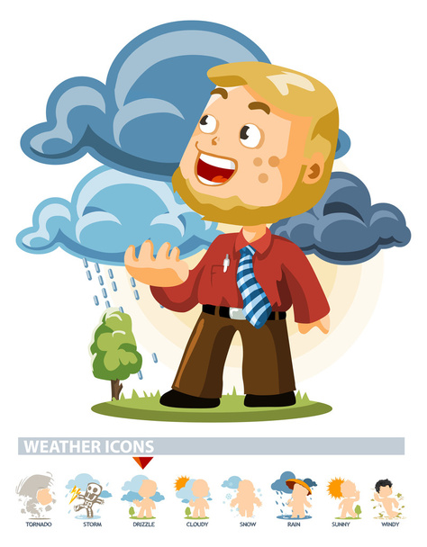 mrholení. ikony počasí - Vektor, obrázek