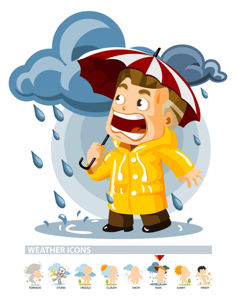 Rain. Weather Icon - Vector, Image