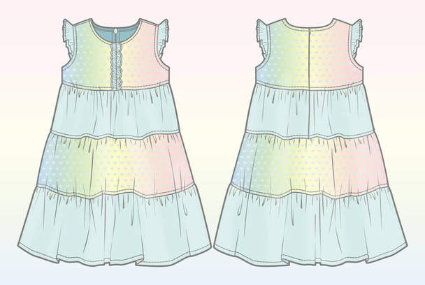 Vue avant et arrière d'une robe d'été
 - Vecteur, image