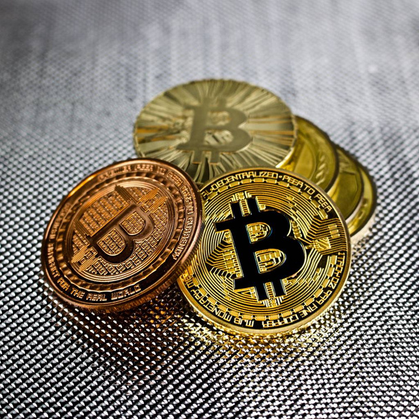 Bitcoins - gold and brass - Foto, Imagem