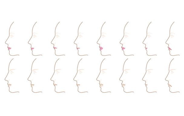 Lippenprofil Gesichtsform - Vektor, Bild